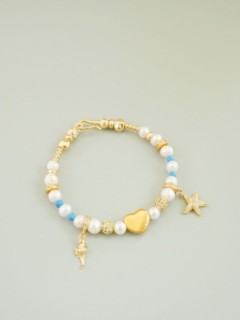 Ocean Charm Pearl Bracelet