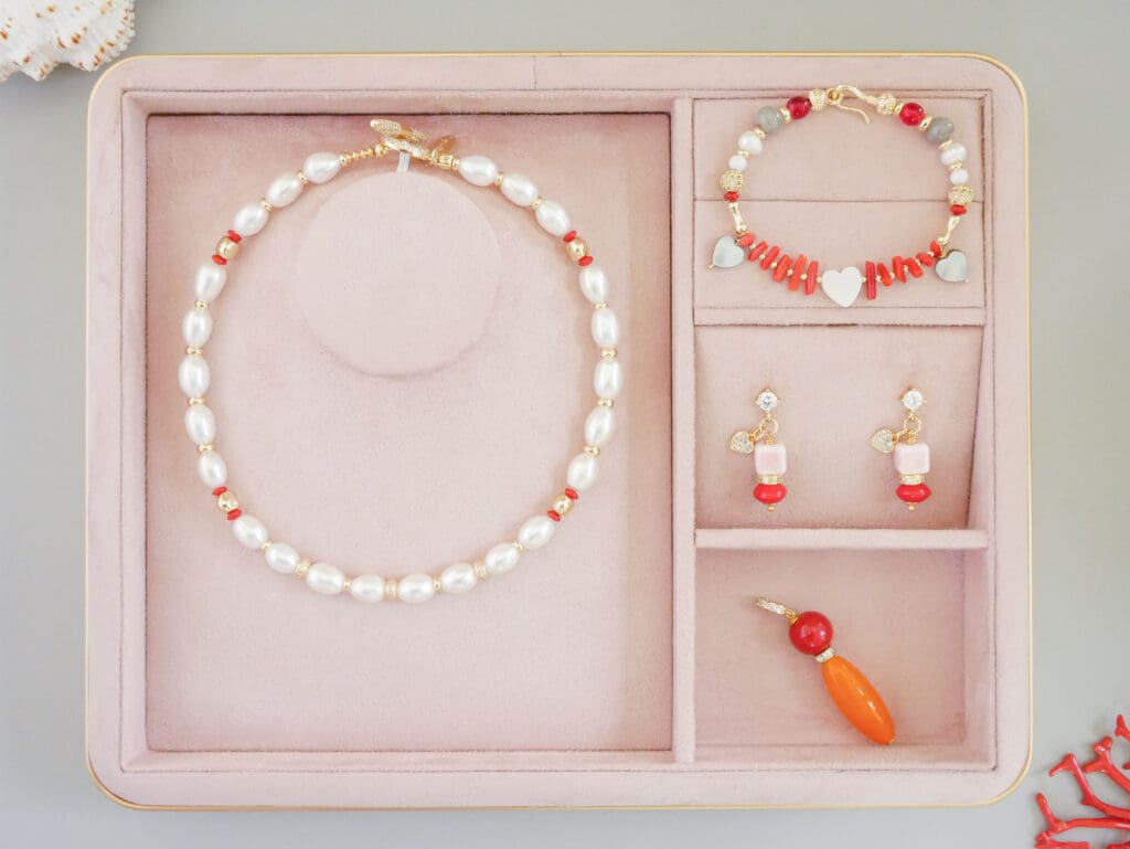 Red Coral & Pearl Necklace