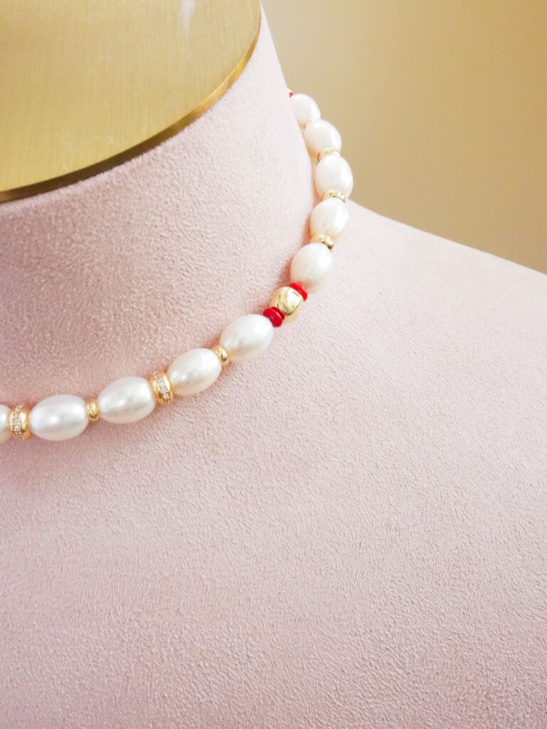 Red Coral & Pearl Necklace