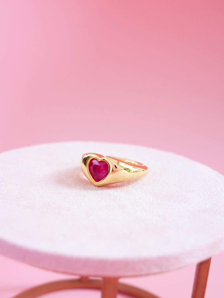 Ruby Juicy Heart Gemstone Ring