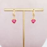 Ruby Heart Gemstone Earrings
