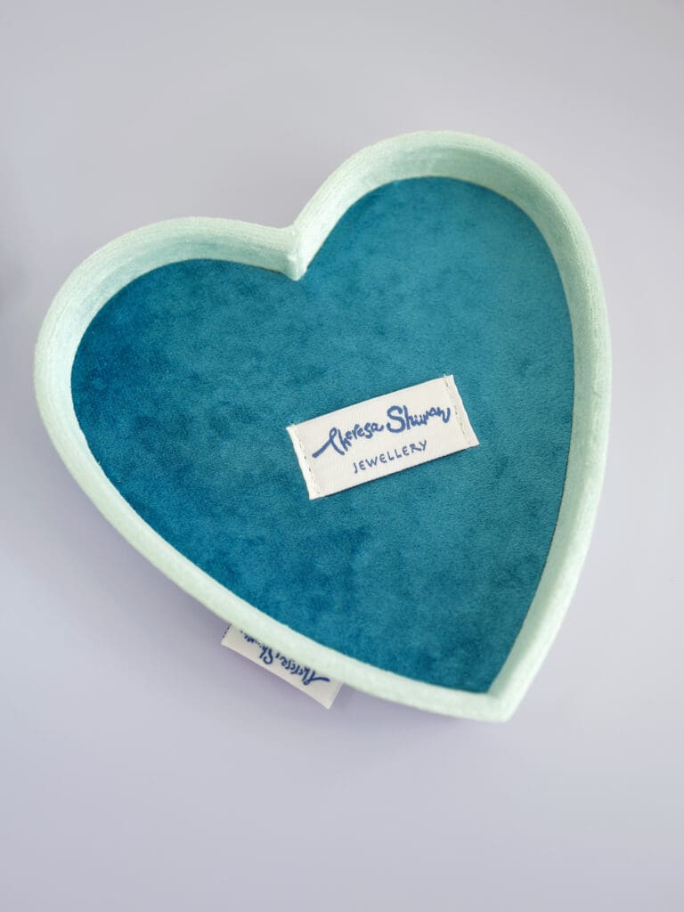 Tiffany Blue Happy Heart Velvet Jewellery Box