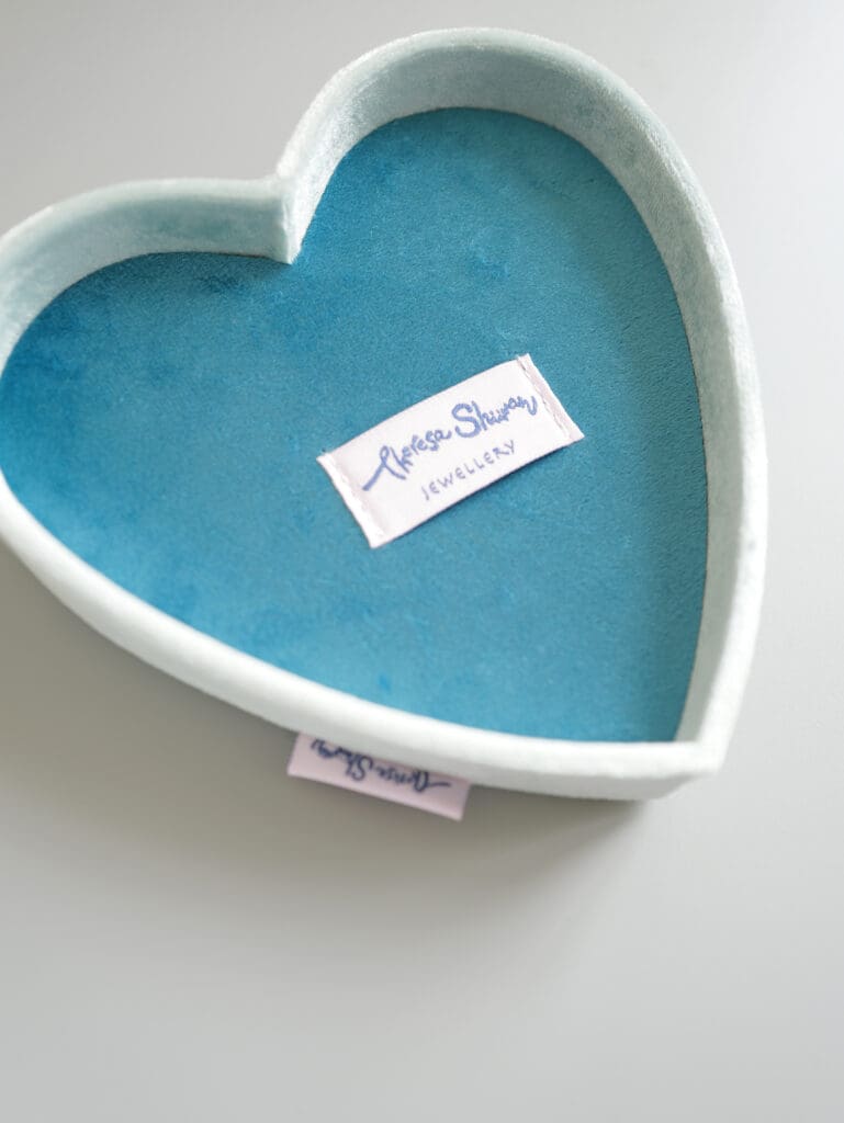 Tiffany Blue Happy Heart Velvet Jewellery Box