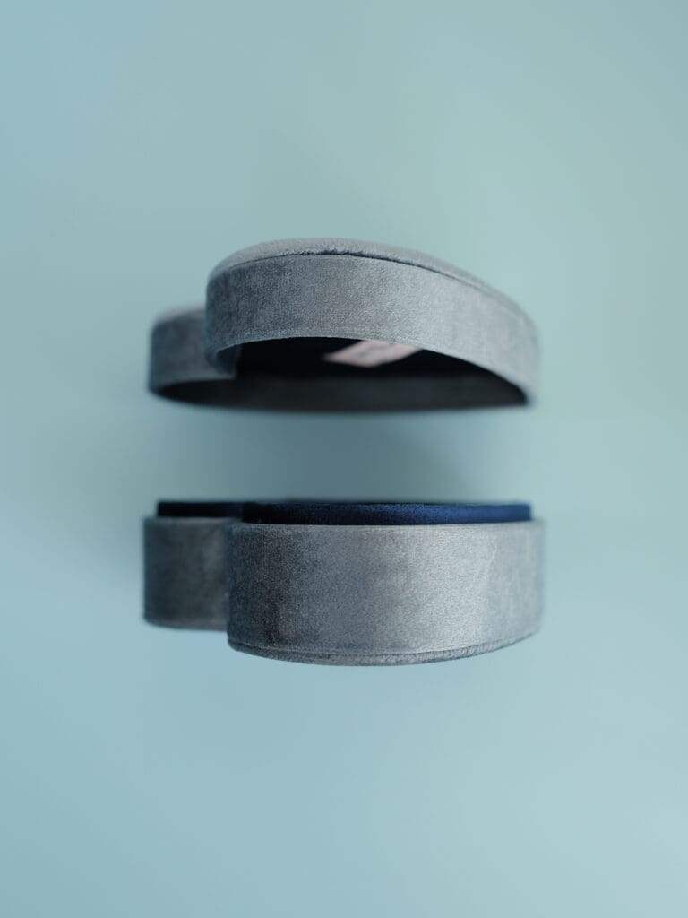 Navy Blue Happy Heart Velvet Jewellery Box