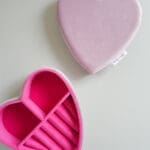 Hot Pink Happy Heart Velvet Jewellery Box