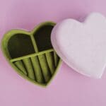 Pistachio Happy Heart Velvet Jewellery Box
