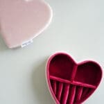 Burgundy Happy Heart Velvet Jewellery Box
