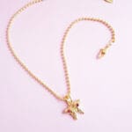 Fish & Ball 18″ Necklace + Pink Butterfly Charm