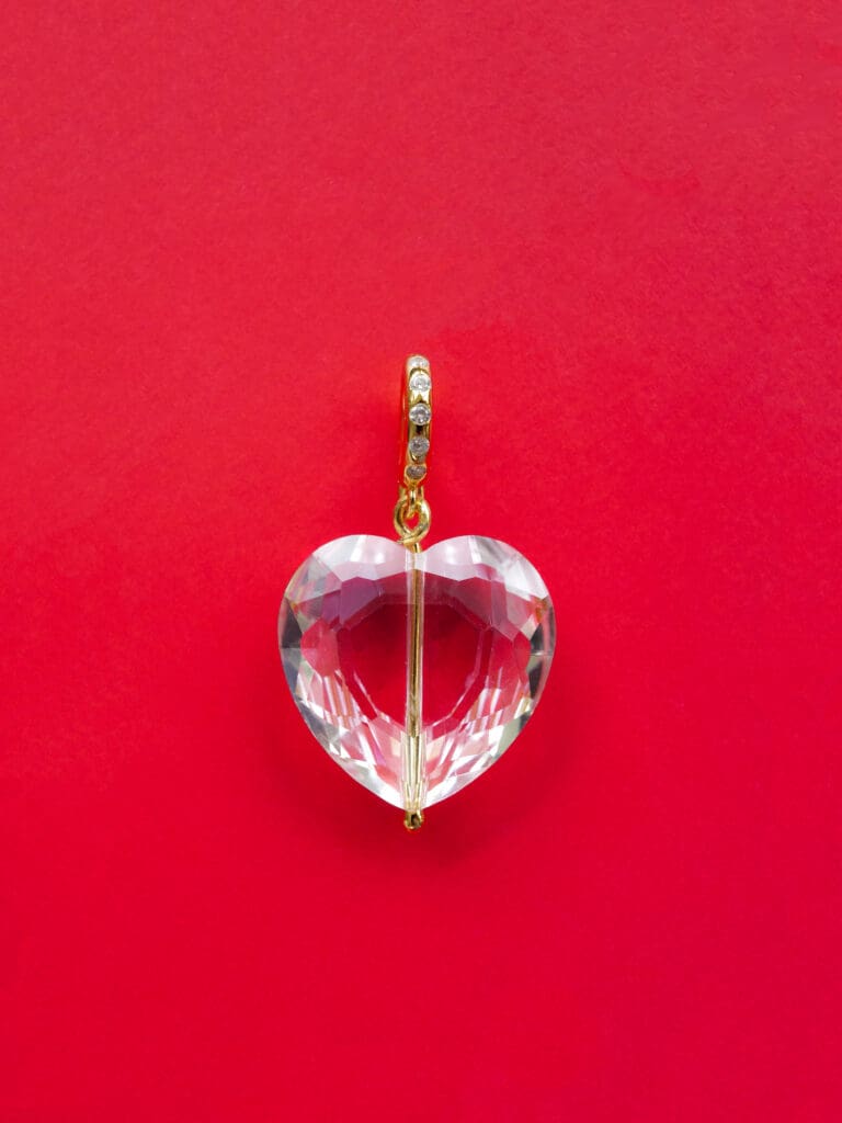 Big Heart Rock Crystal Charm