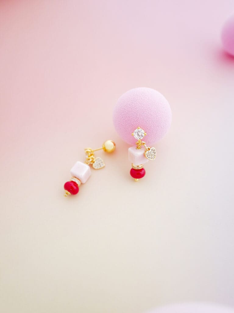 Pink Marshmallow Bon Bon Earrings