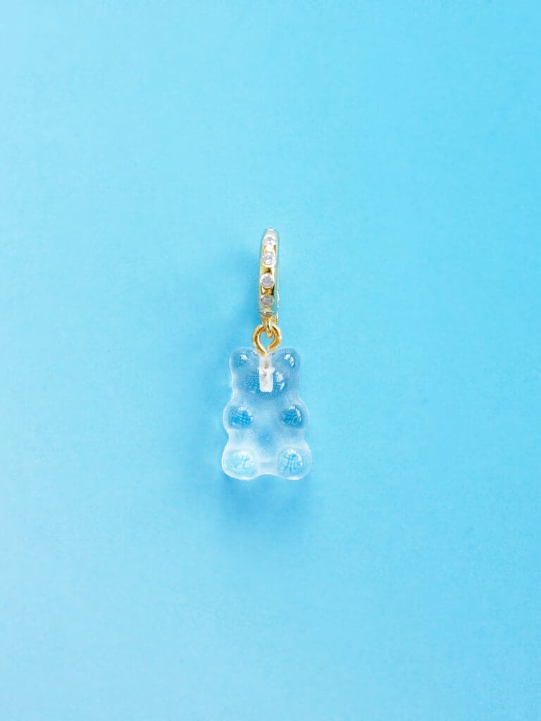 Rock Crystal Gemstone Bear Charm