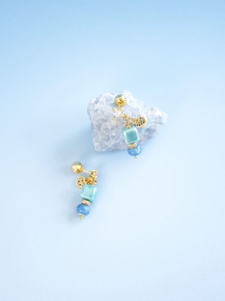 Blue Marshmallow Bon Bon Earrings