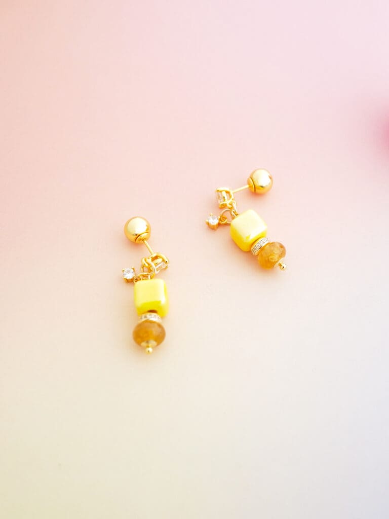 Yellow Marshmallow Bon Bon Earrings