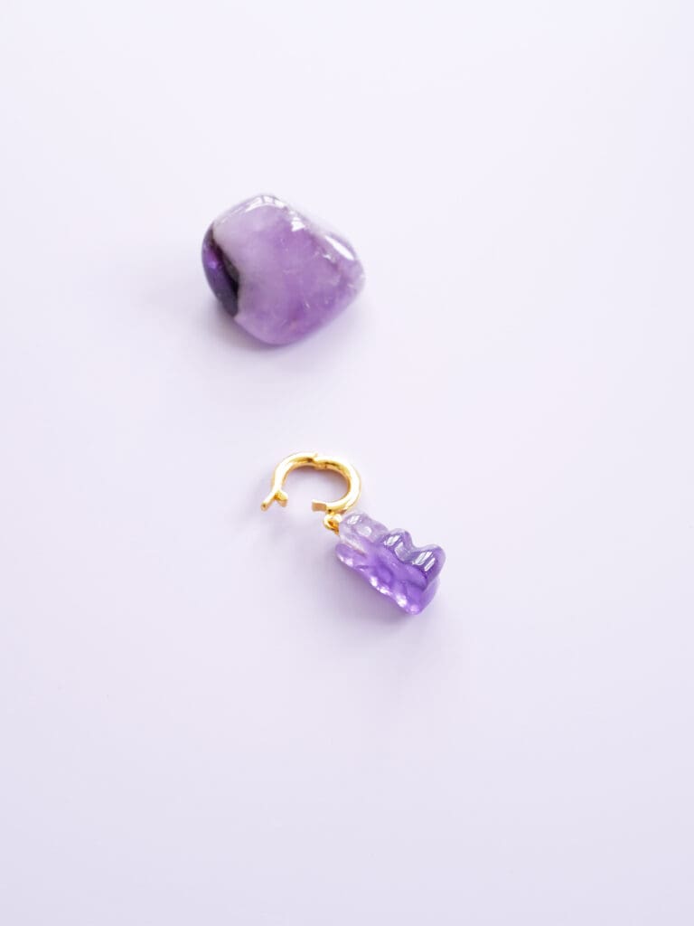 Amethyst Gemstone Bear Charm