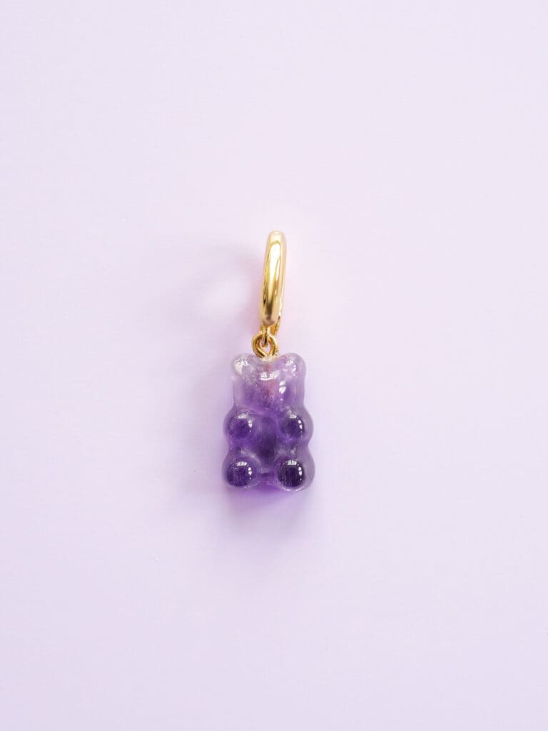 Amethyst Gemstone Bear Charm