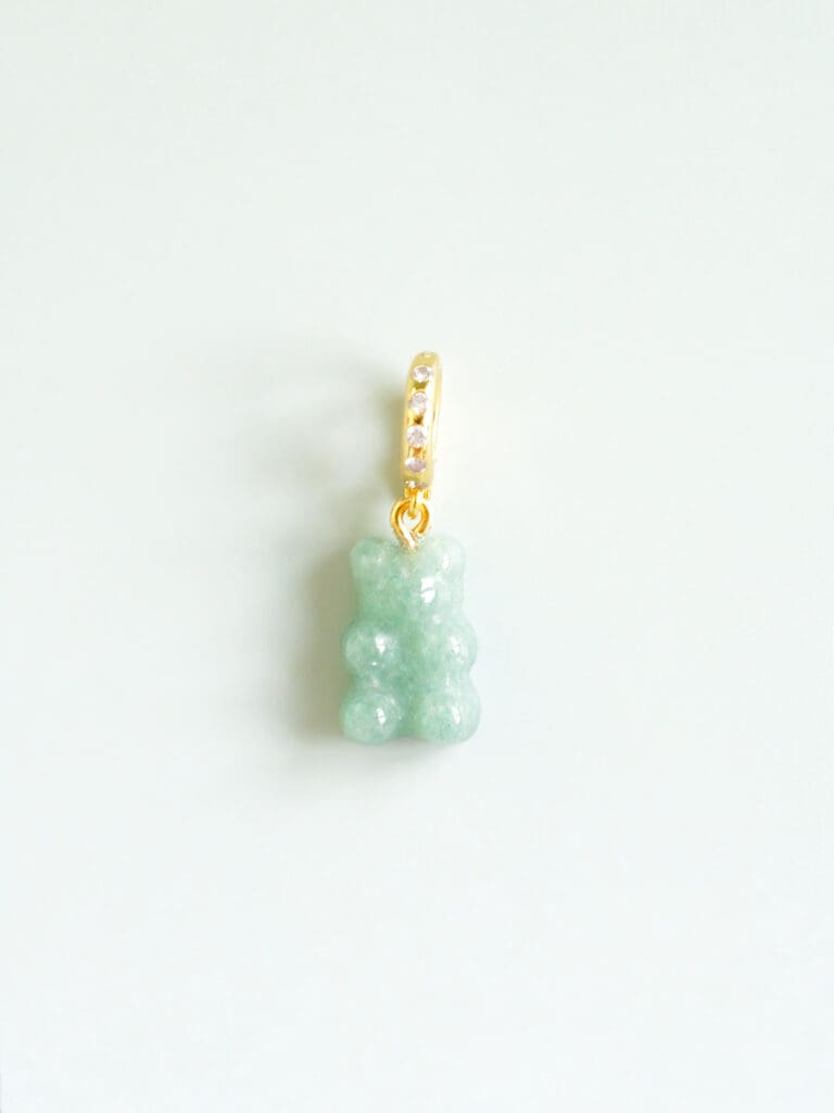 Green Aventurine Gemstone Bear Charm