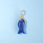 Lapis Lazuli Gemstone Fish Biscuit Charm
