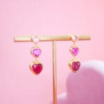 Gradient Pink Happy Hearts Earrings