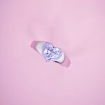 Enamel Sweet Heart Gemstone Ring