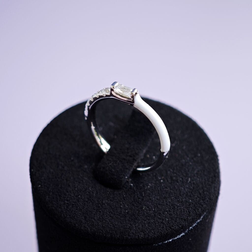 Elegant Enamel Gemstone Thin Band